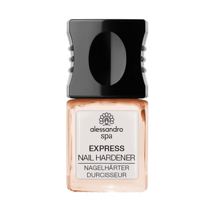 

Alessandro Spa Express Nail Hardener Apricot Shine Отвердитель для ногтей и лак для ногтей 2-в-1 оттенка «Нежный мерцающий абрикос» укрепляет ломкие ногти за четыре недели, 10 мл