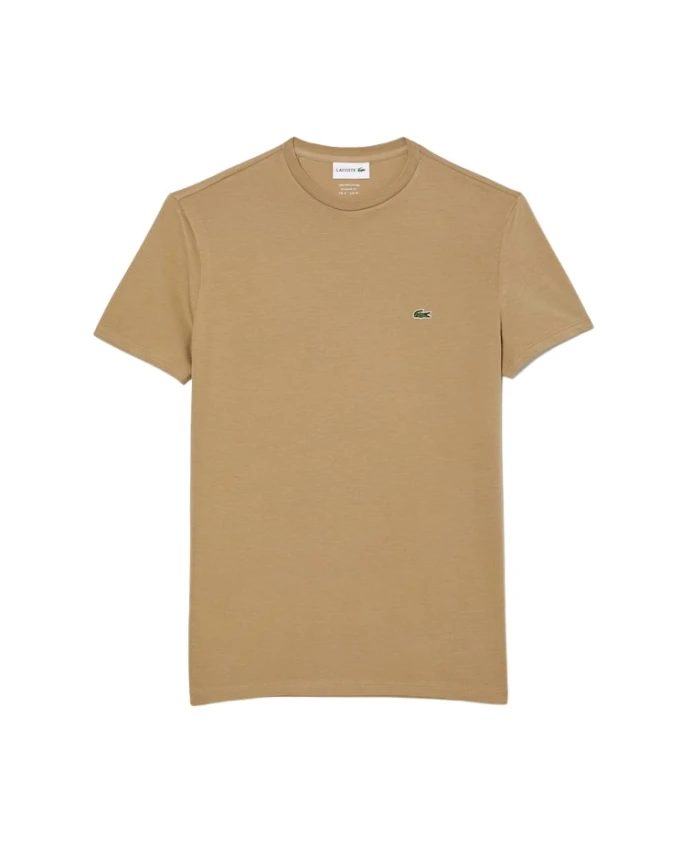 

Хлопковая футболка современный мужчина Lacoste, бежевый