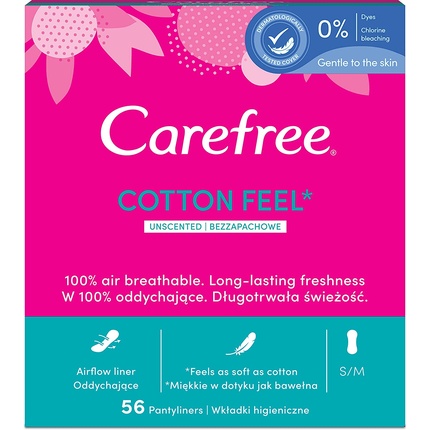 Прокладки для трусов Carefree Cotton Feel Normal, 56 шт.