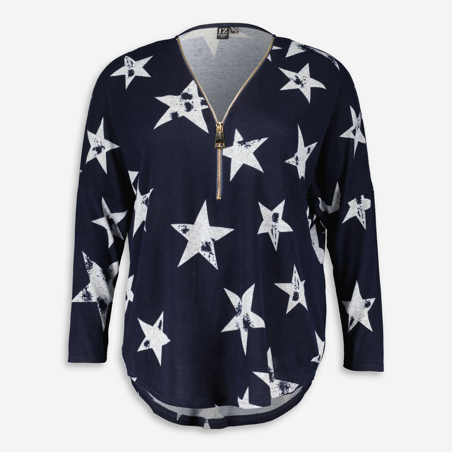 Темно-синяя блузка со звездным узором Izabel London