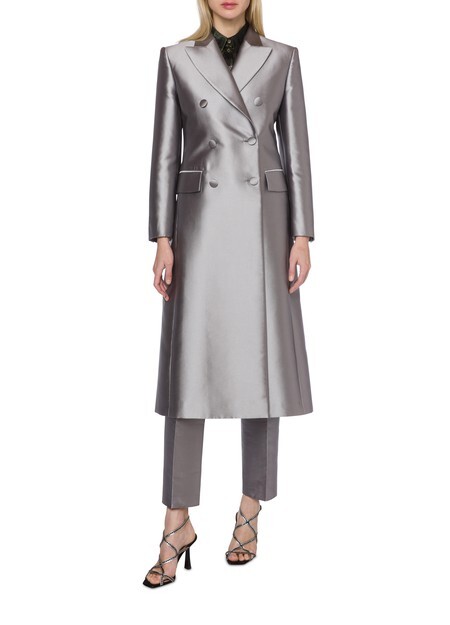 

Двубортное пальто из микадо Alberta Ferretti