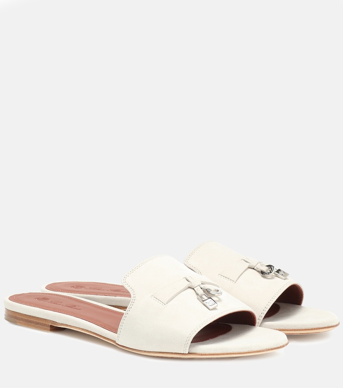 

Замшевые шлепанцы Summer Charms Loro Piana, белый