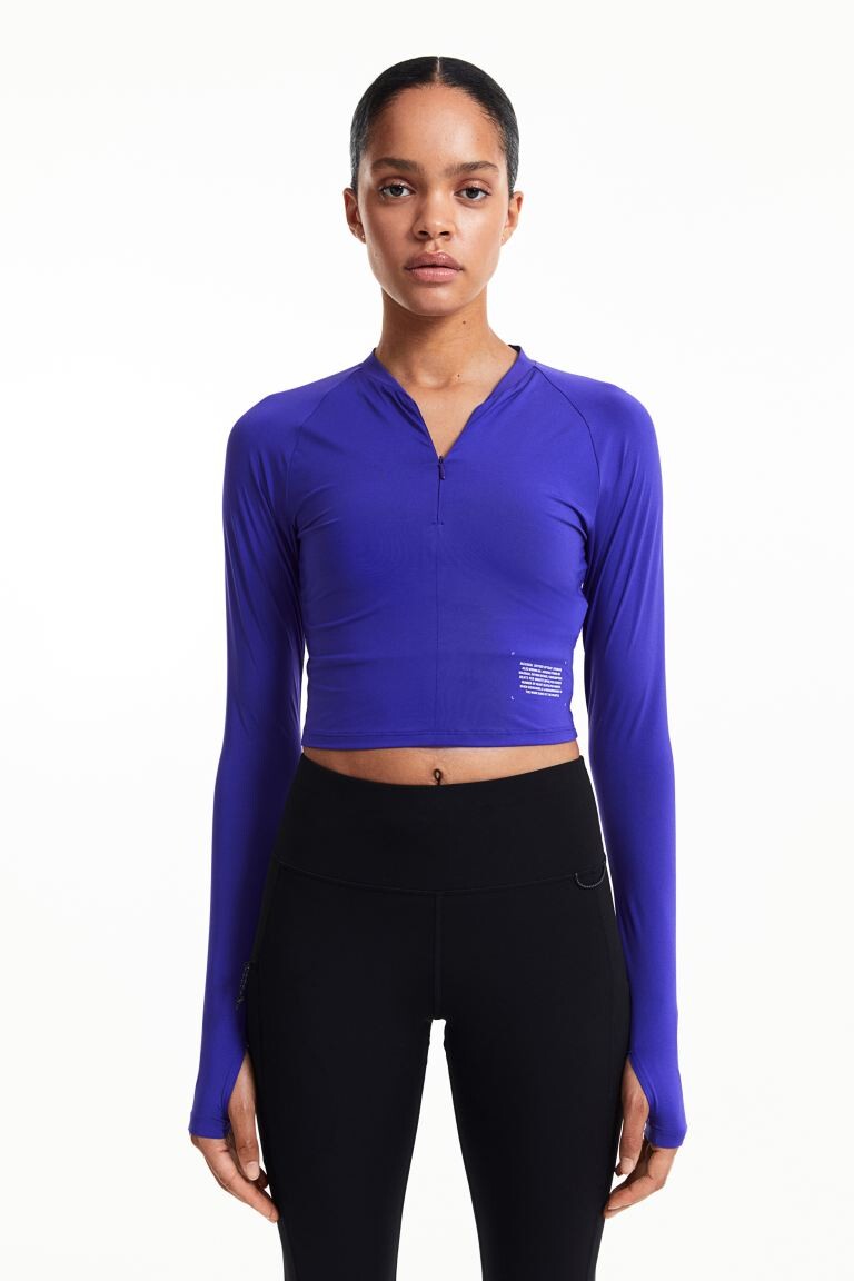 

Спортивная футболка DryMove с молнией до половины H&M