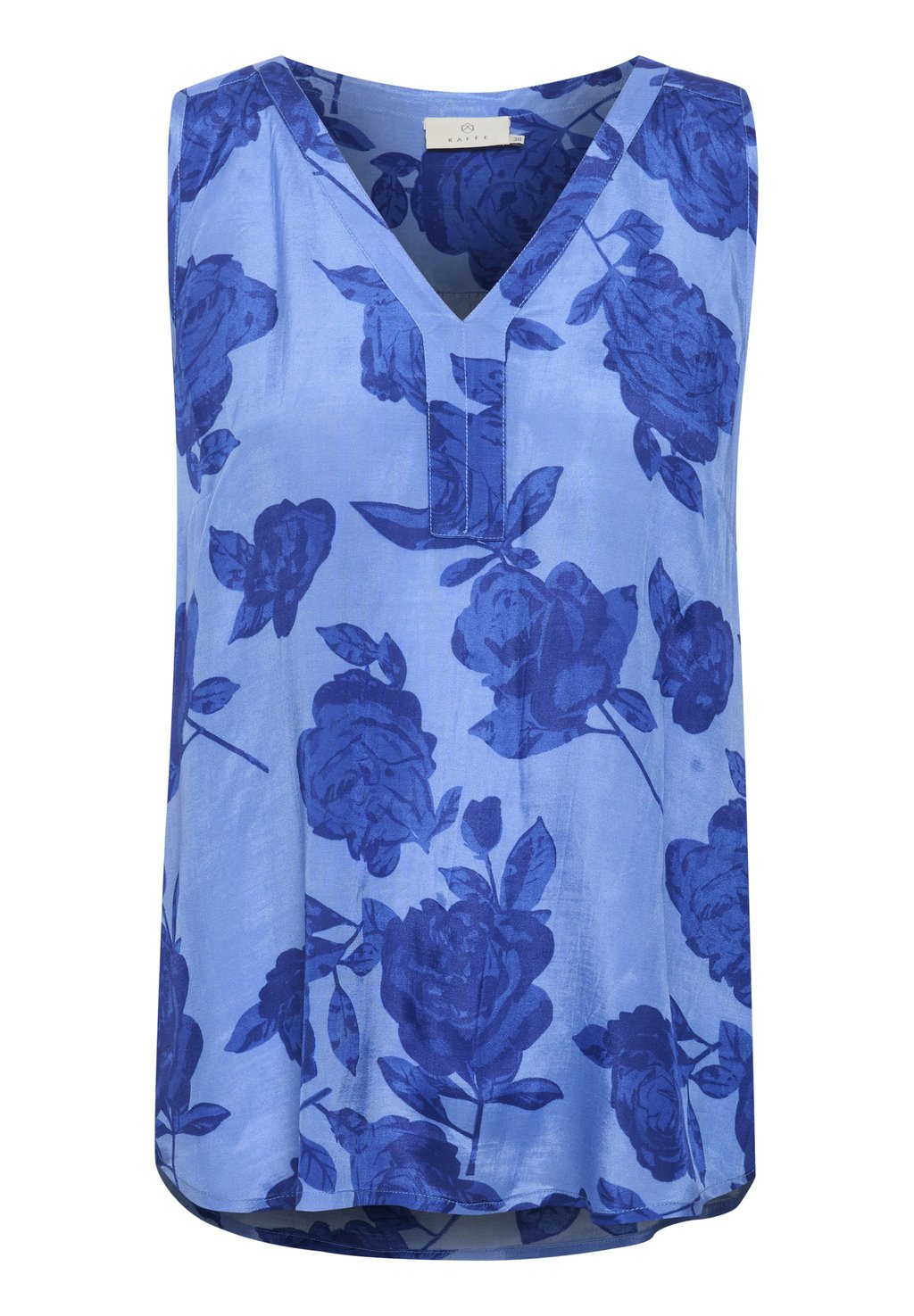 Блузка Kaffe, синий blue flower print pajamas set women stain shirt