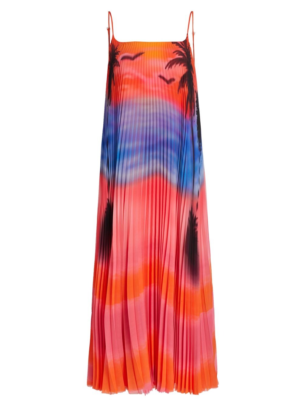 

Плиссированное платье-миди Sunset Brandon Maxwell, розовый