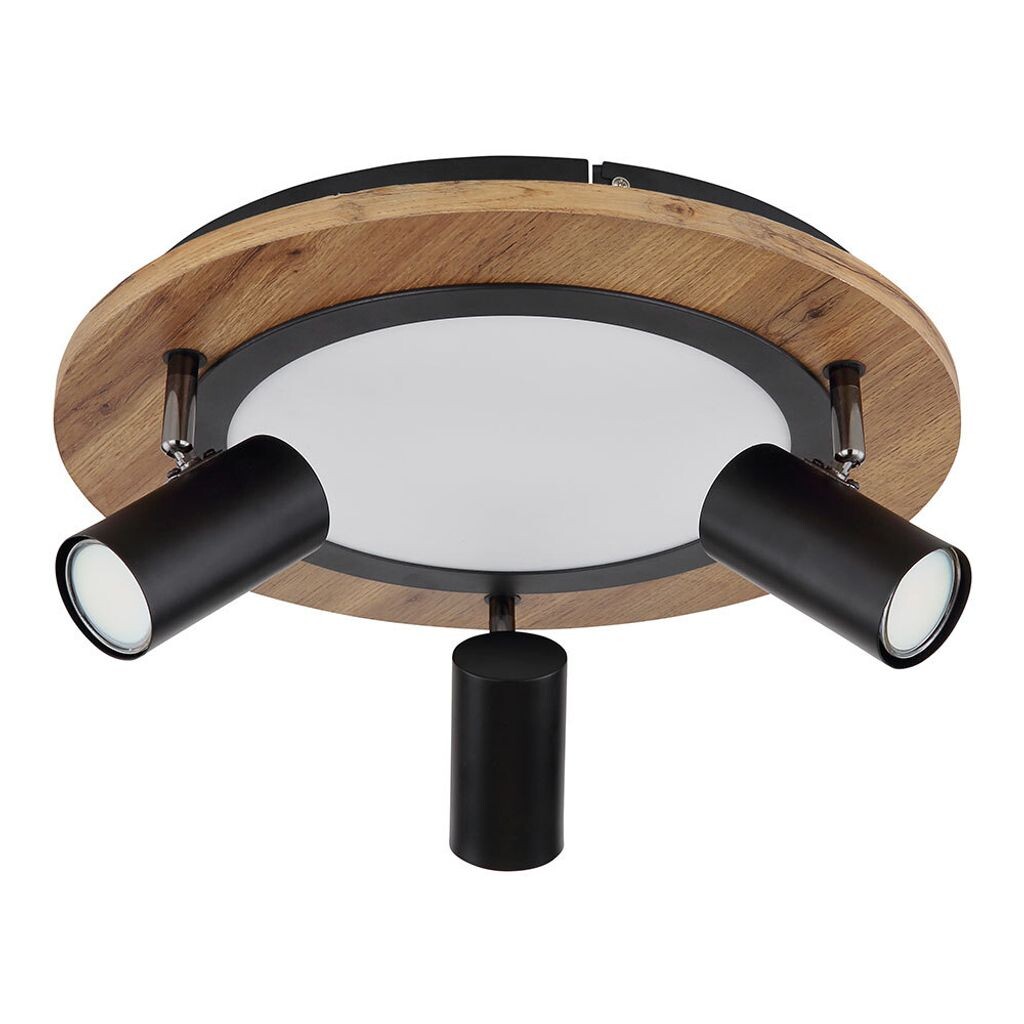 

Потолочный светодиодный светильник, дерево, 3 уровня, подвижные споты, D 40 см Globo Lighting