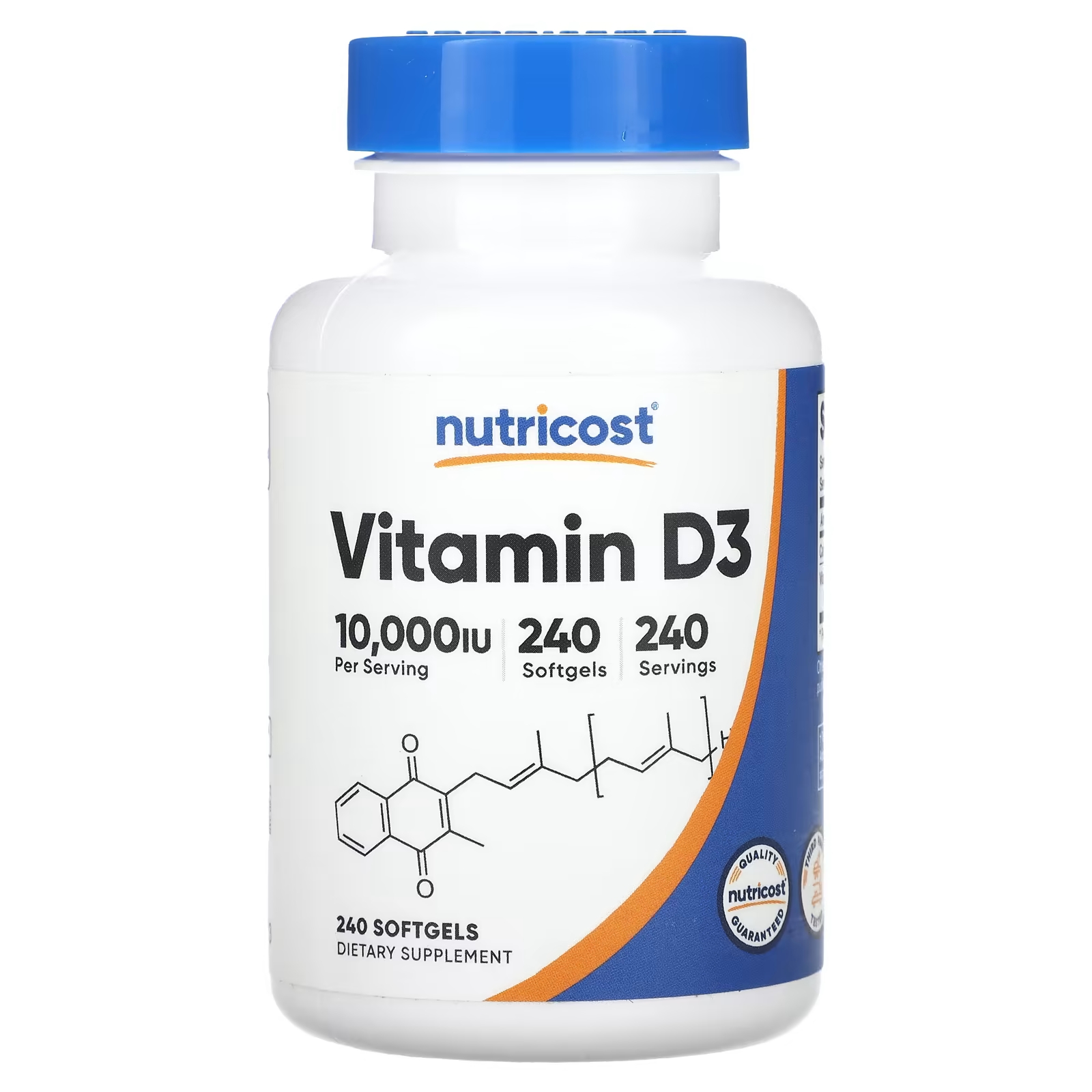 Nutricost Витамин D3 10 000 МЕ 240 мягких таблеток