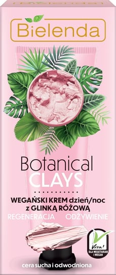 Веганский дневной и ночной крем с розовой глиной, 50 мл Bielenda, Botanical Clays гель для умывания bielenda веганская очищающая паста с розовой глиной botanical clays