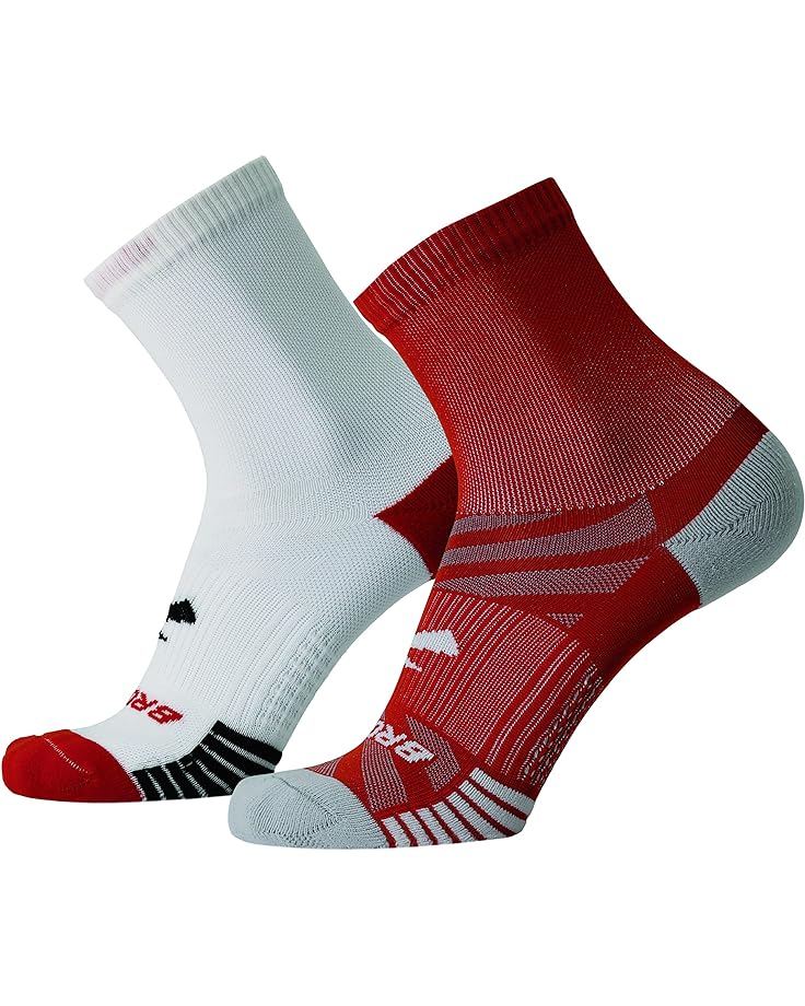 цена Носки Brooks Ghost Lite Crew Socks 2-Pack, цвет White/Clay/Clay/Light Peak