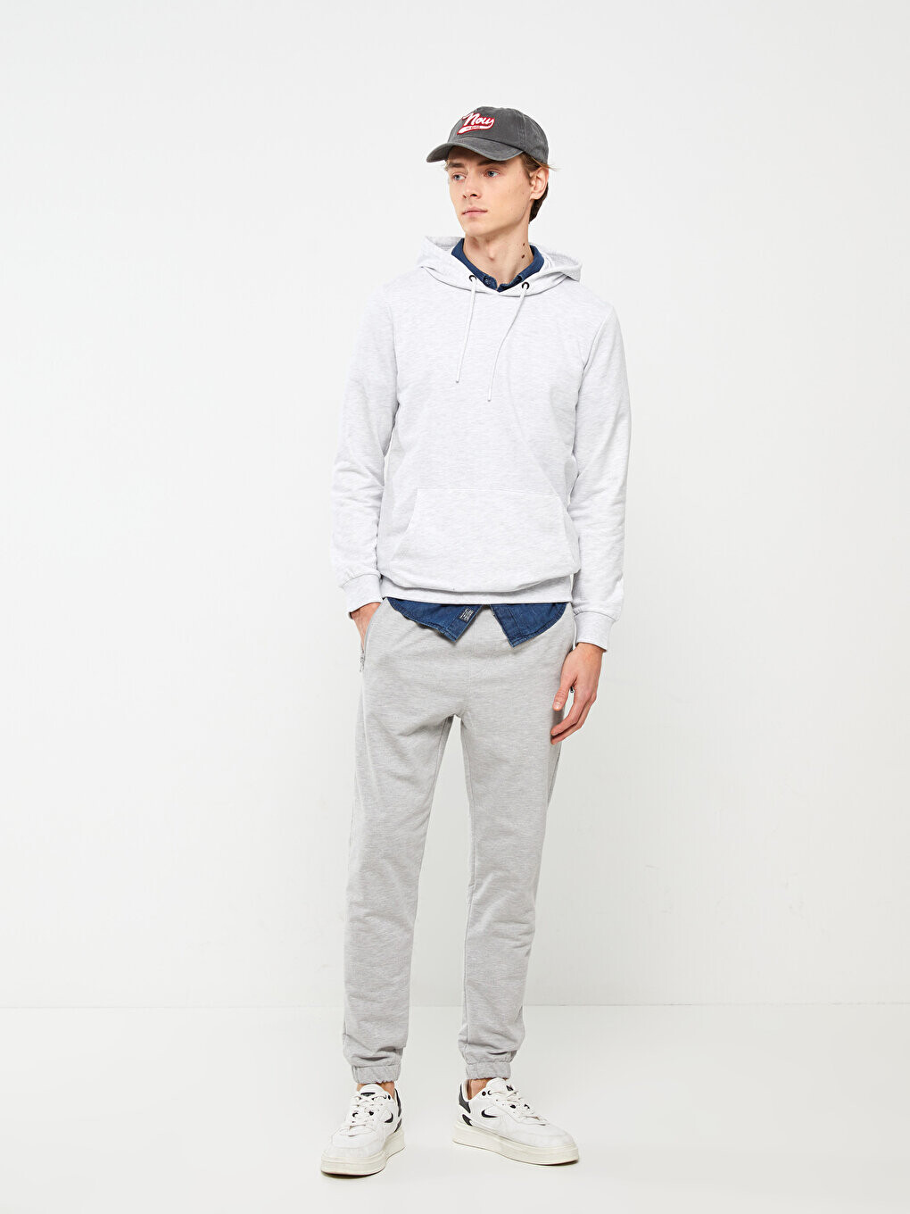

Мужская толстовка с длинным рукавом LCW Casual, серый меланж