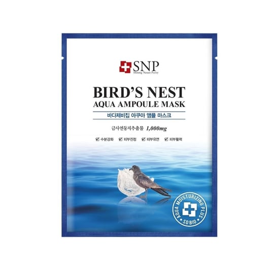 цена Увлажняющая и восстанавливающая тканевая маска с экстрактом птичьего гнезда 25мл SNP Purity Bird's Nest Aqua Ampoule Mask