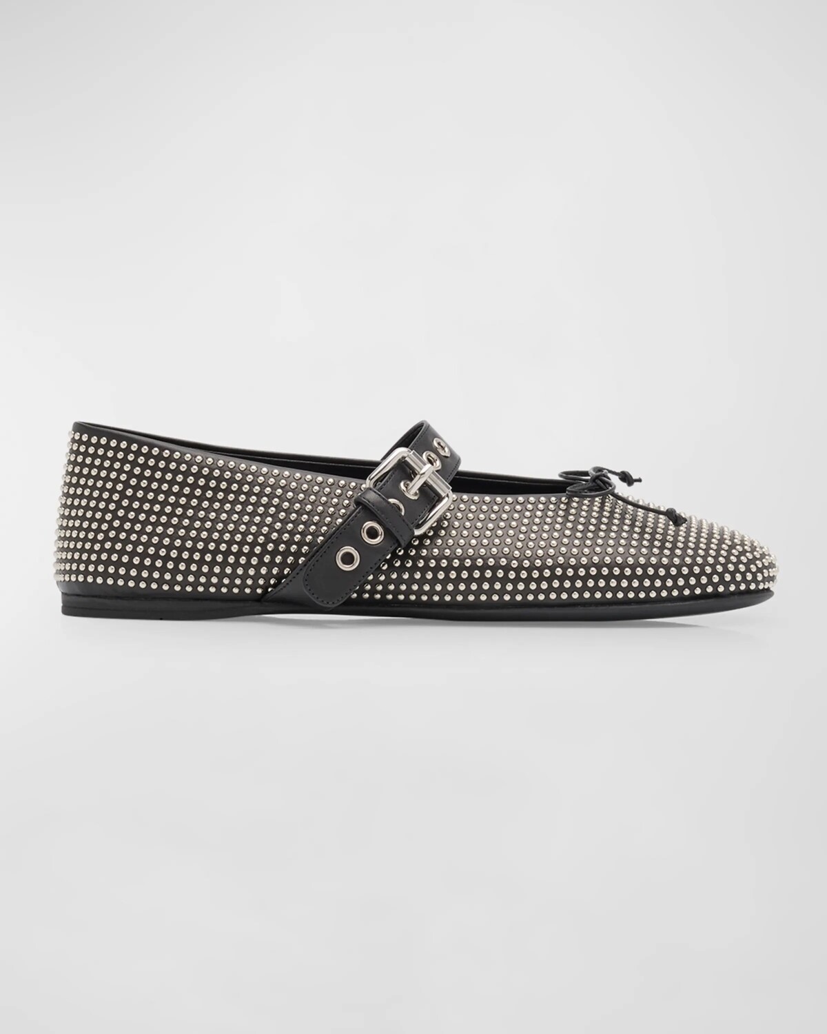 

Кожаные балетки с заклепками Miu Miu, цвет Nero