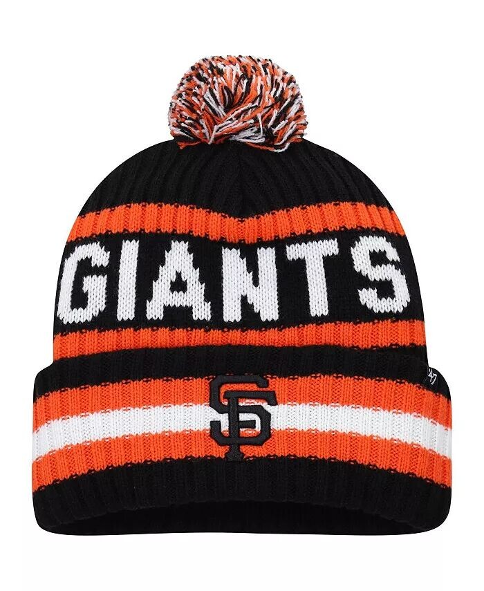 

Мужская черная вязаная шапка San Francisco Giants Bering с манжетами и помпоном '47 Brand, черный