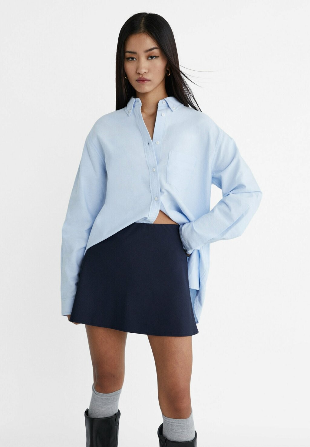 

Юбка А-силуэта SMART Stradivarius, цвет dark blue