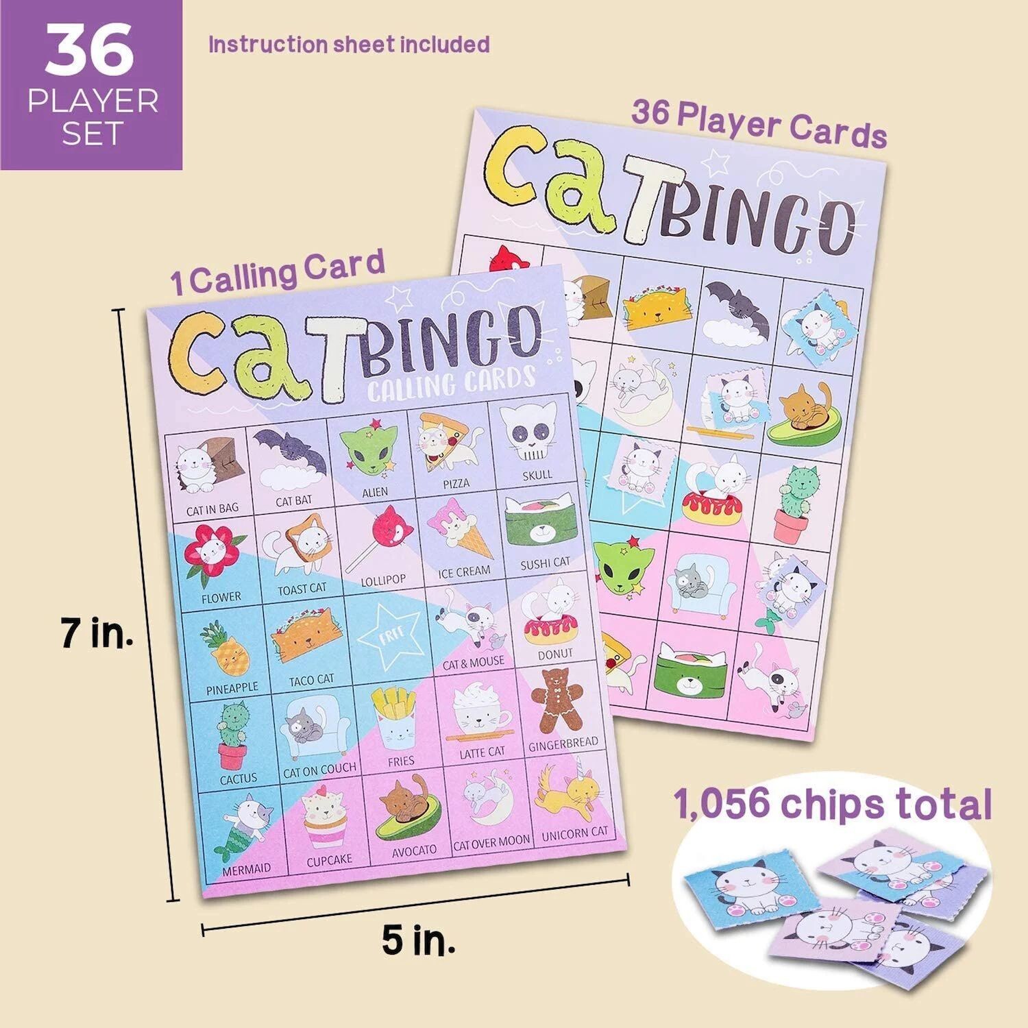 

Игра «Кошачье бинго» для дня рождения (36 предметов) Blue Panda