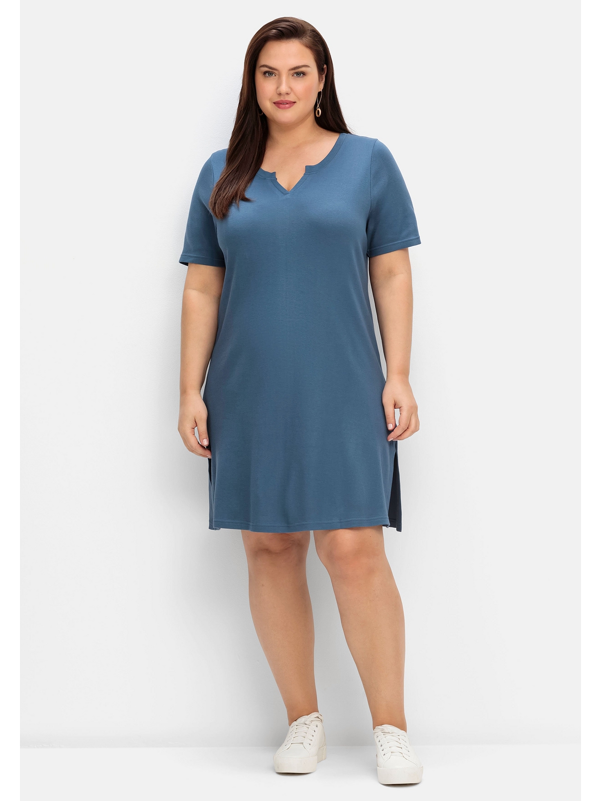 Платье sheego Jersey, цвет taubenblau