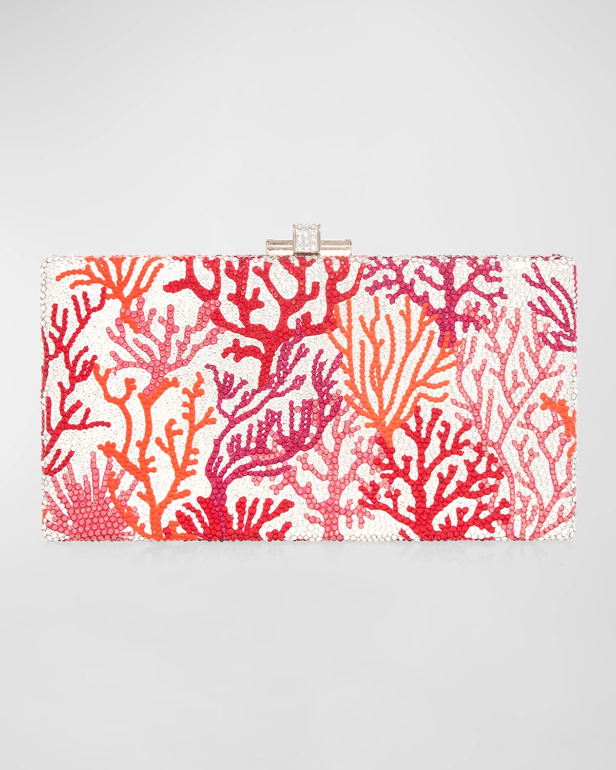 

Гладкий прямоугольный клатч редкого кораллового цвета Judith Leiber Couture, цвет Coral