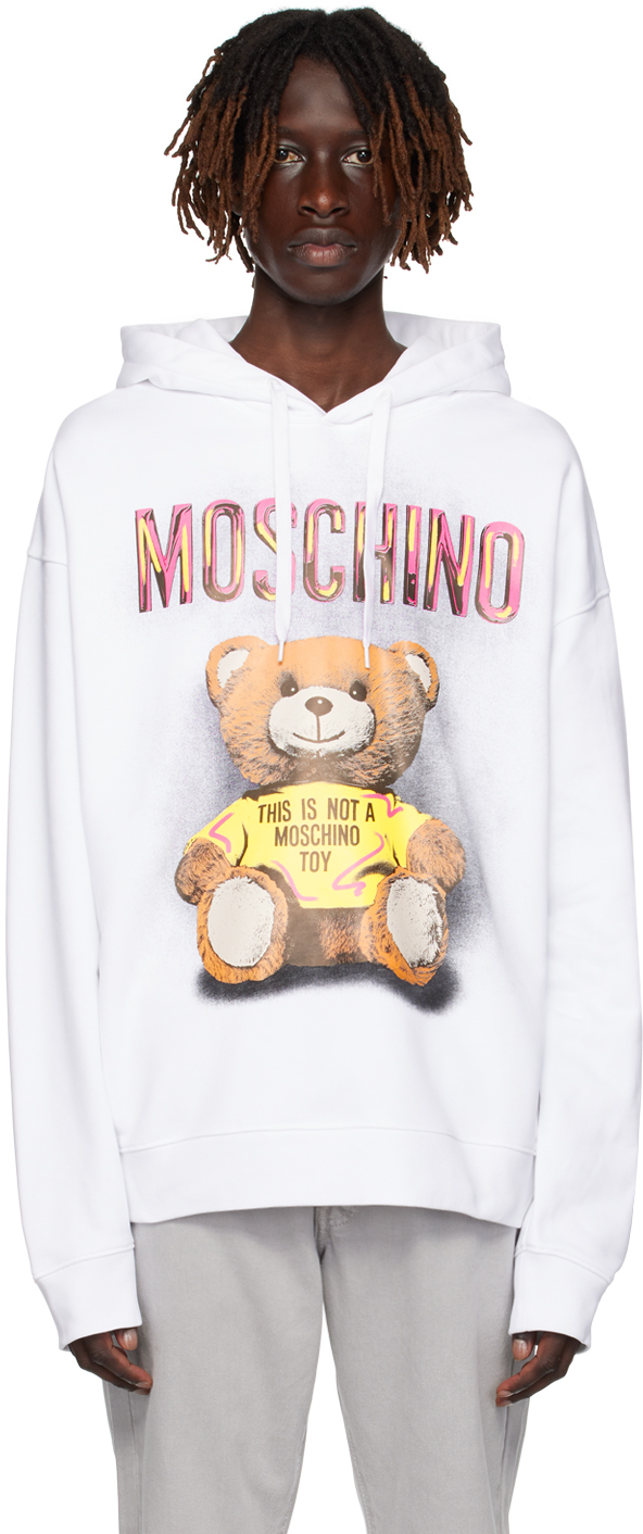 

Moschino Белый худи с принтом