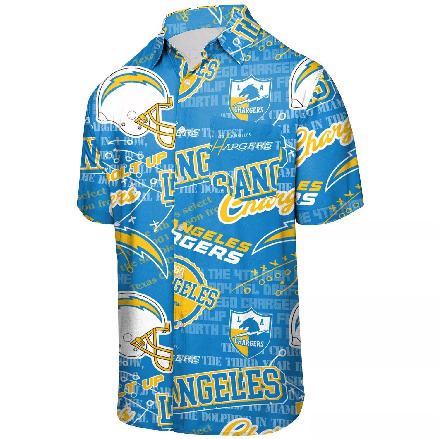 

Мужская тематическая рубашка на пуговицах FOCO Powder Blue Los Angeles Chargers