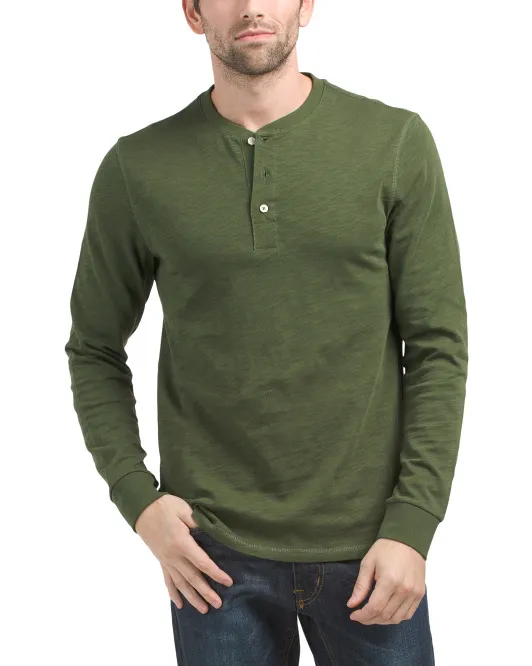 

Футболка с длинными рукавами Slub Henley Scotch & Soda, темно-зеленый