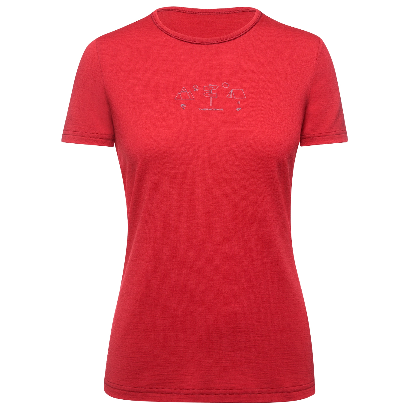 

Рубашка из мериноса Thermowave Women's Merino Life T Shirt Van Life, цвет Sunset Red