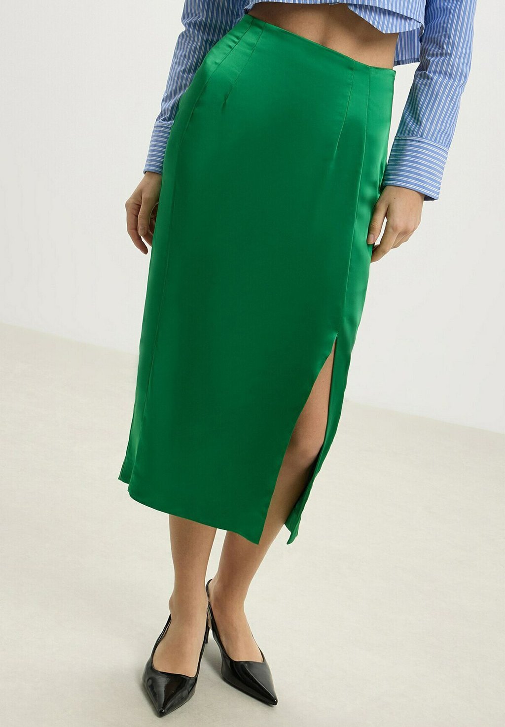 Юбка-карандаш Midi Con Spacco Calliope, зеленый трикотажное платье con spacco calliope бежевый