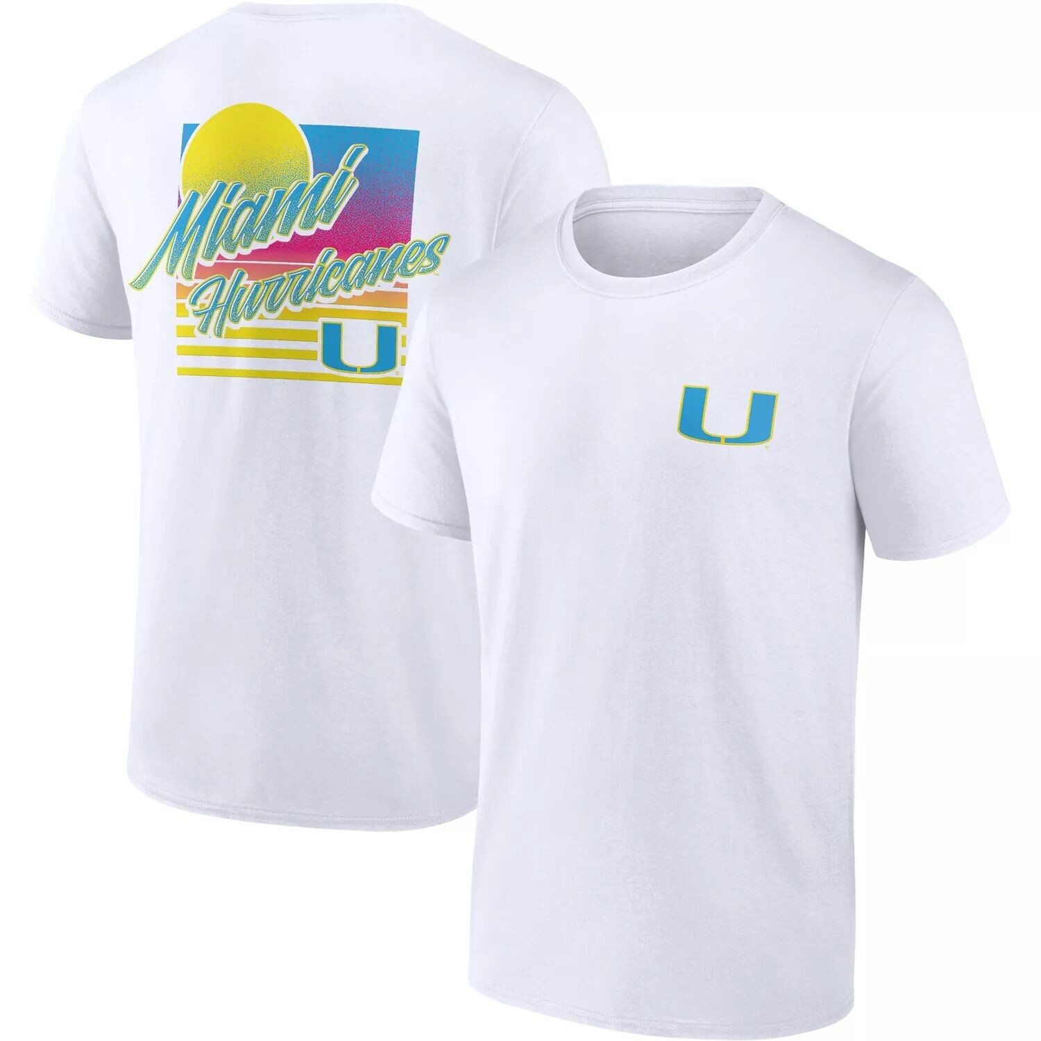 

Мужская белая футболка с логотипом Miami Hurricanes High Hurdles Fanatics, Белый