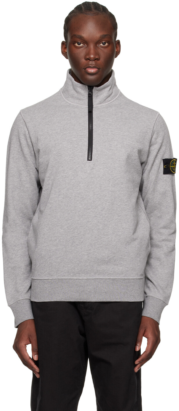 

Серый свитер с нашивками Stone Island, цвет Melange grey