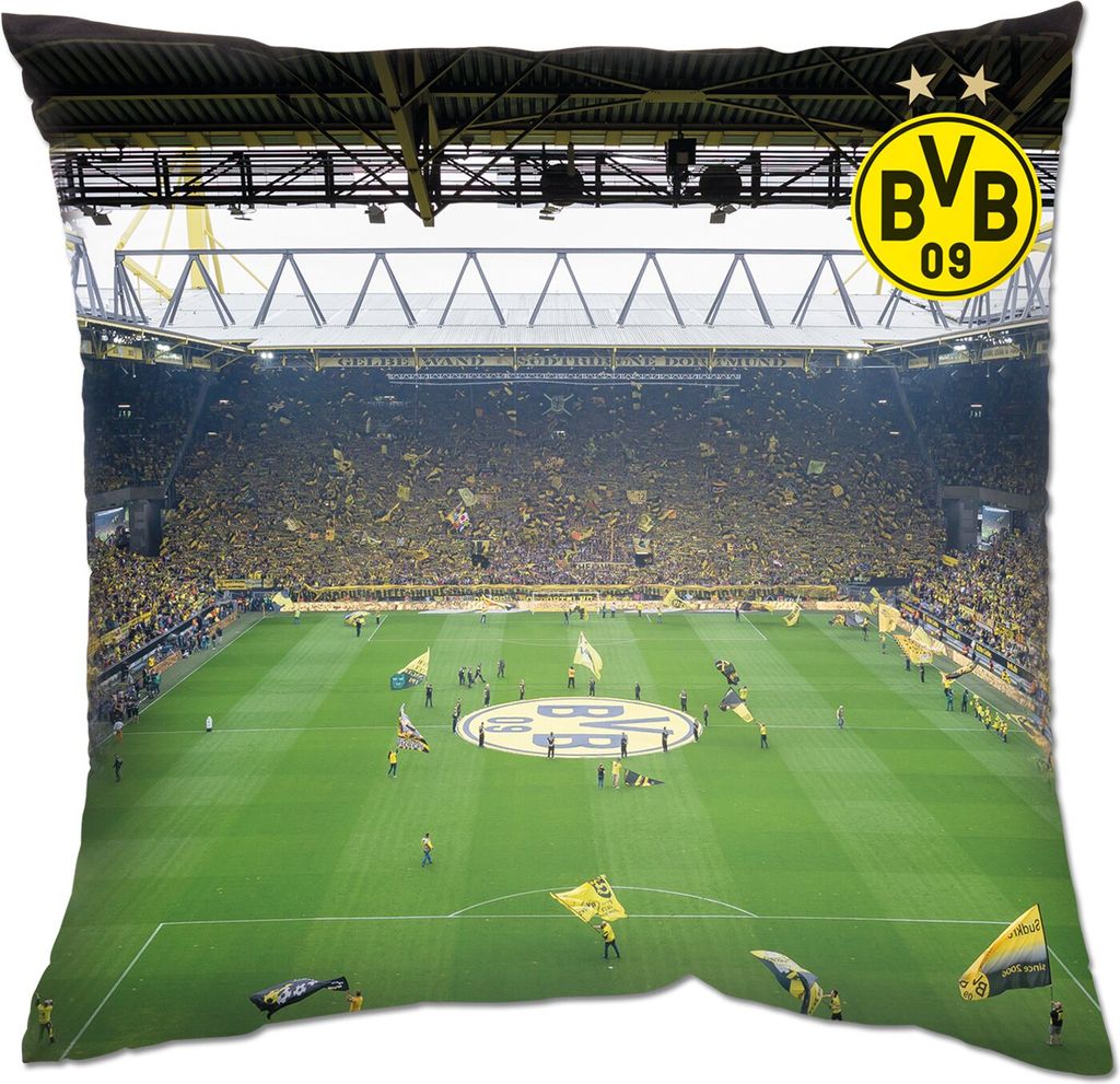 

Подушка из микрофибры BVB Borussia Dortmund Football Bundesliga, 40 x 40 см, южная трибуна