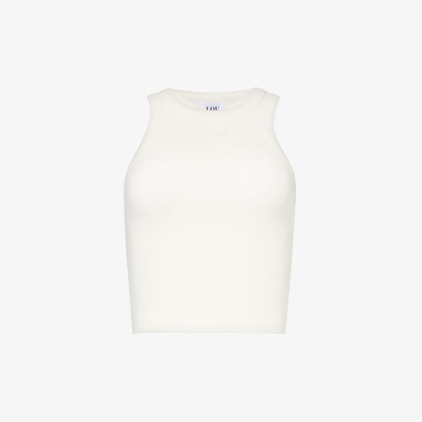 Топ из эластичного хлопка essential с вышитым логотипом Lounge Underwear, белый