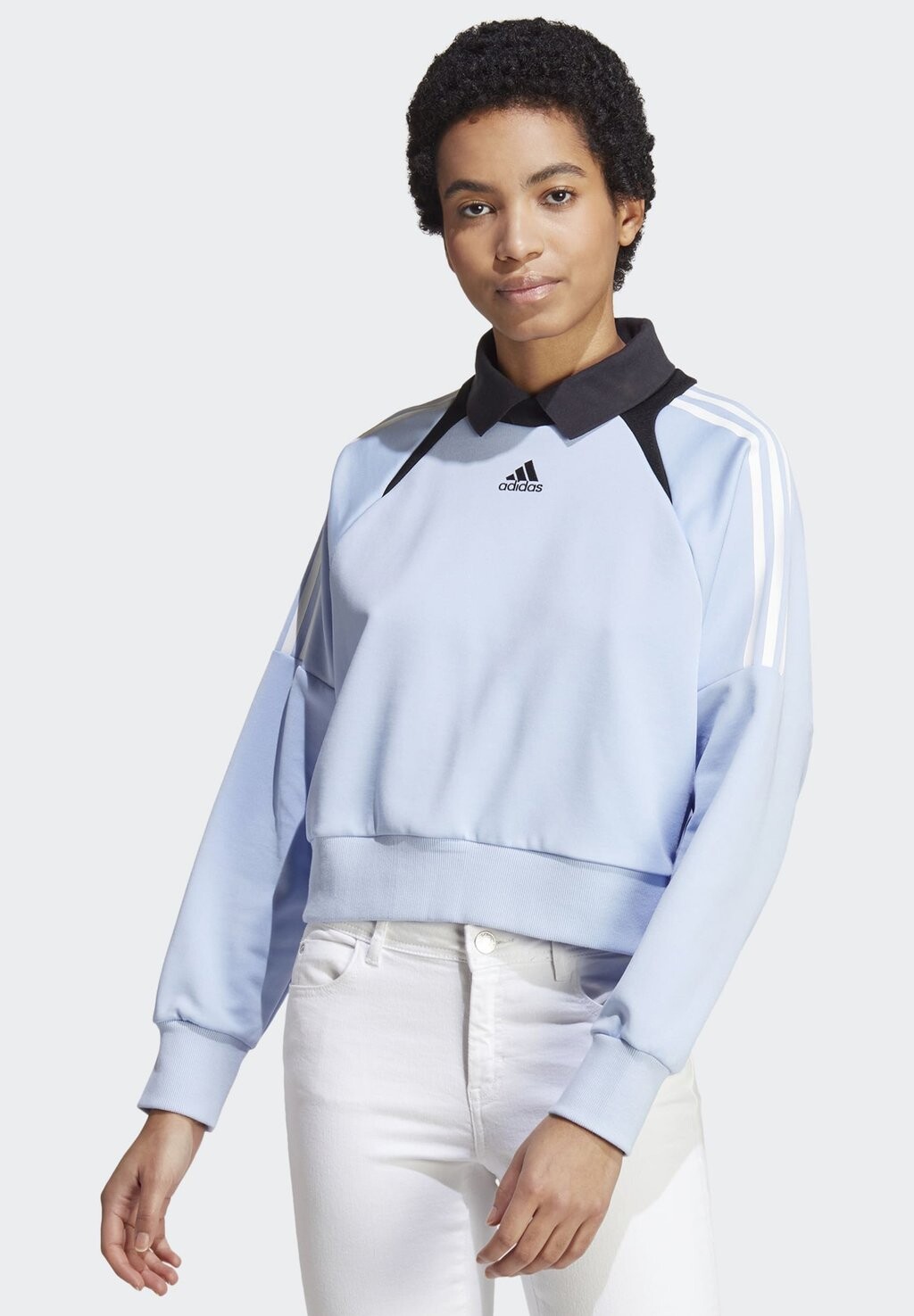

Толстовка Adidas Track, синий рассвет черный белый, Черный;синий