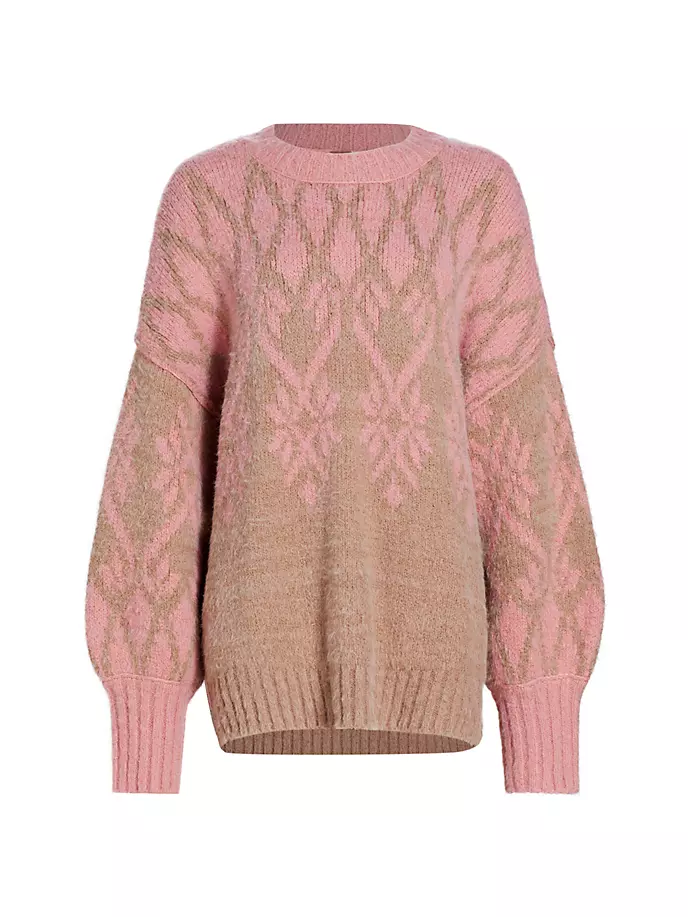 

Свитер Fireside из хлопковой смеси с круглым вырезом Free People, цвет etheral blush combo
