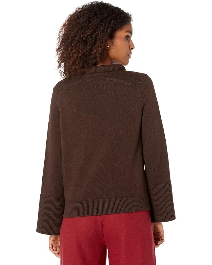 

Свитер Elliott Lauren Cozy Yarn Wide Sleeve Crew Neck Sweater with Rolled Neckline, цвет Chocolate