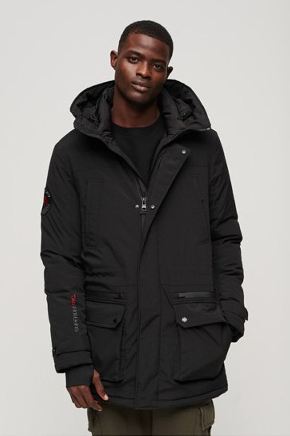 

Стеганая городская парка Superdry, черный