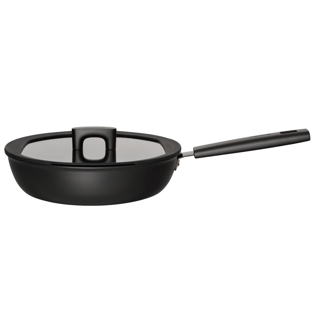 Сотейник Fiskars с крышкой 28/3,5 л 1052232, черный