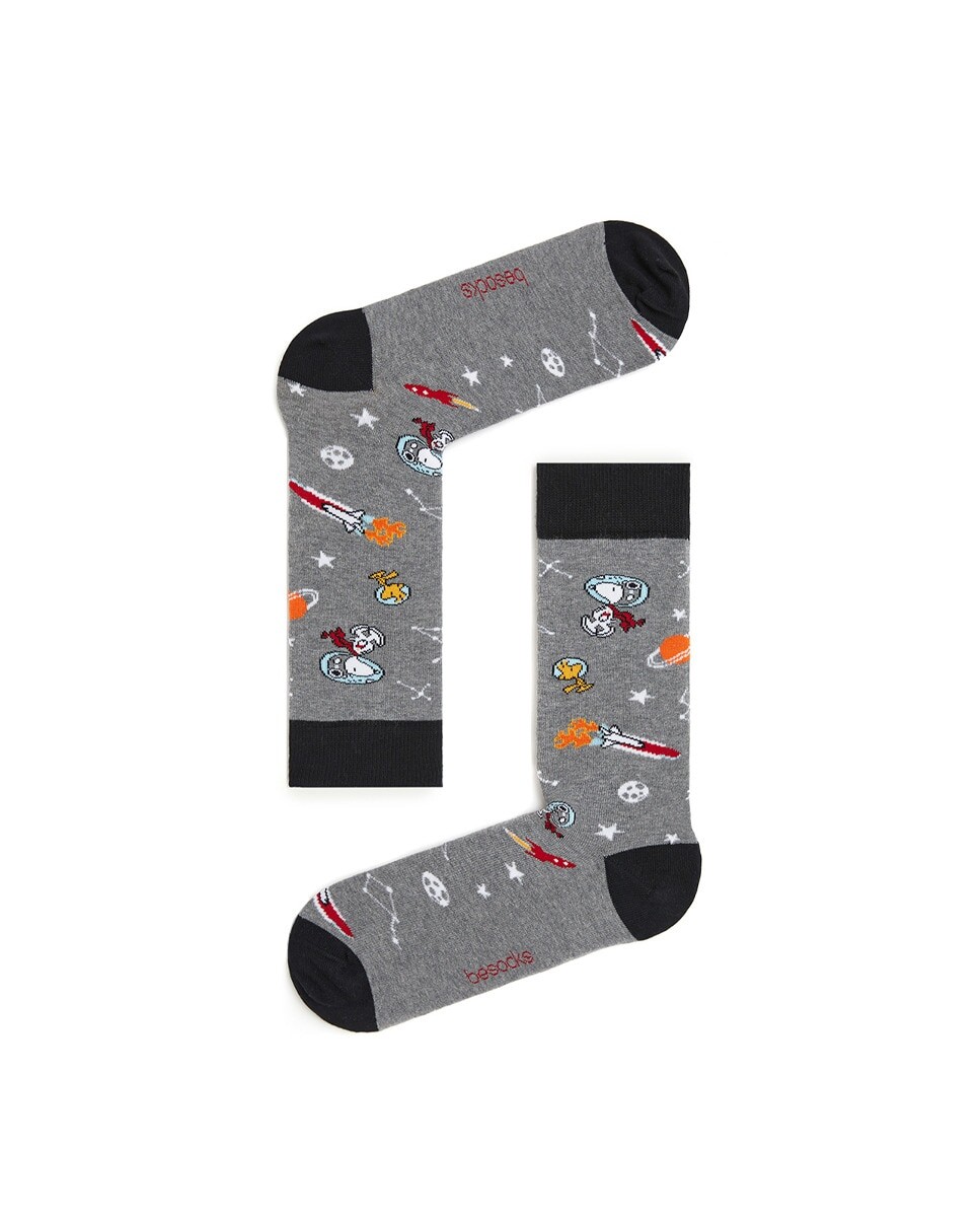

Мужские носки Besocks из 100% органического хлопка с рисунком SNOOPY Besocks, серый