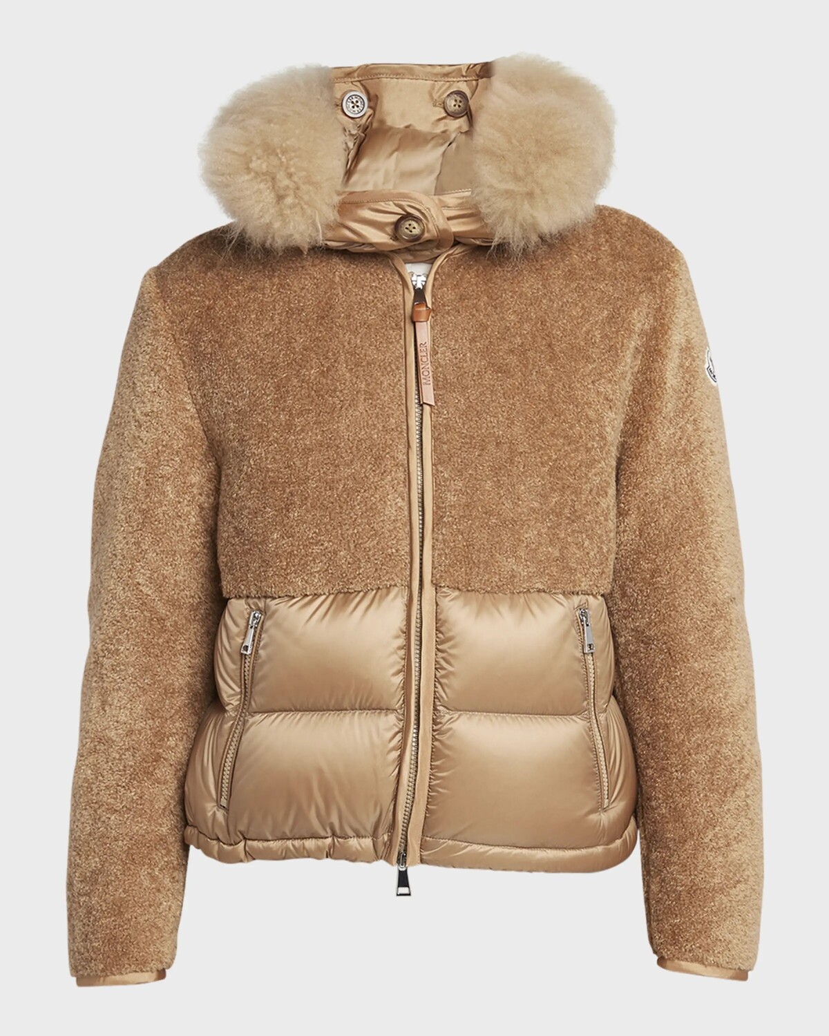 

Пуховик Marne Teddy Combo Moncler, цвет Medium Beige