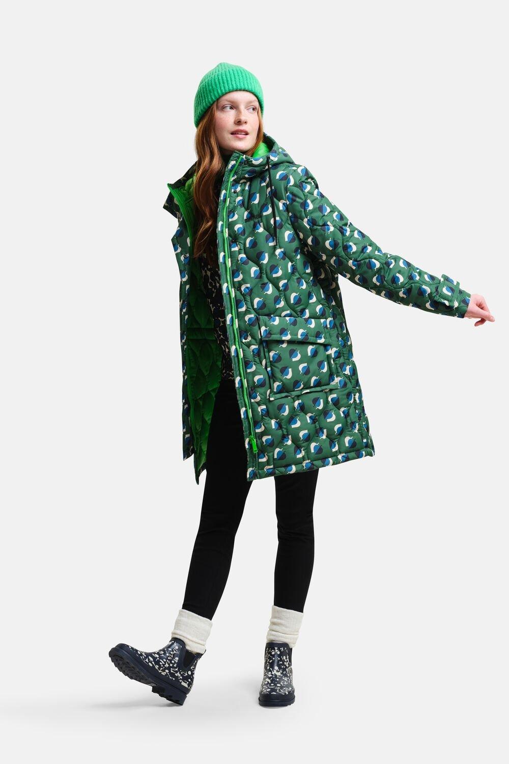 Водонепроницаемая куртка Isotex средней длины Orla Kiely Quilt Regatta, зеленый куртка modtex демисезонная средней длины силуэт свободный водонепроницаемая размер 52 бежевый