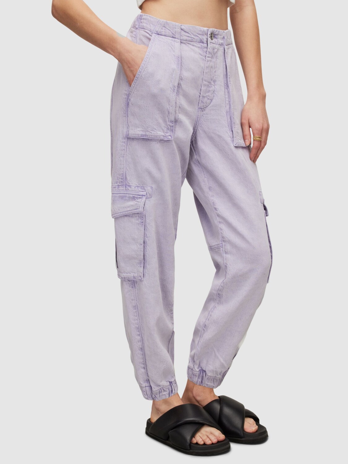 

Джинсовые брюки AllSaints Frieda, Потертый фиолетовый, Потертый фиолетовый