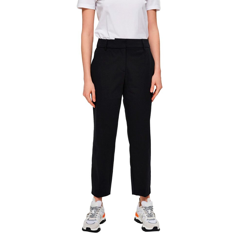 

Брюки Selected Ria Mid Waist Cropped, черный