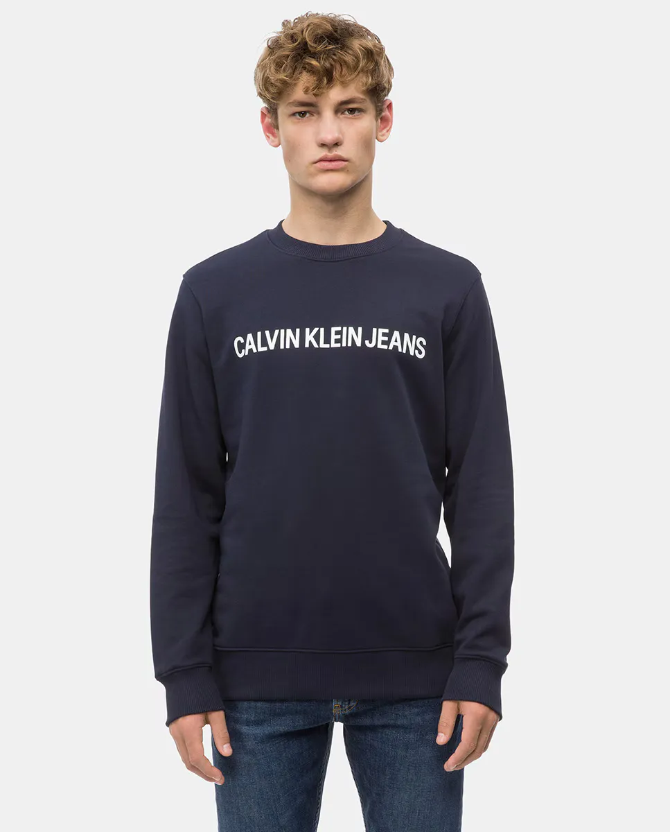 

Calvin Klein Jeans темно-синяя мужская толстовка с круглым вырезом, темно-синий