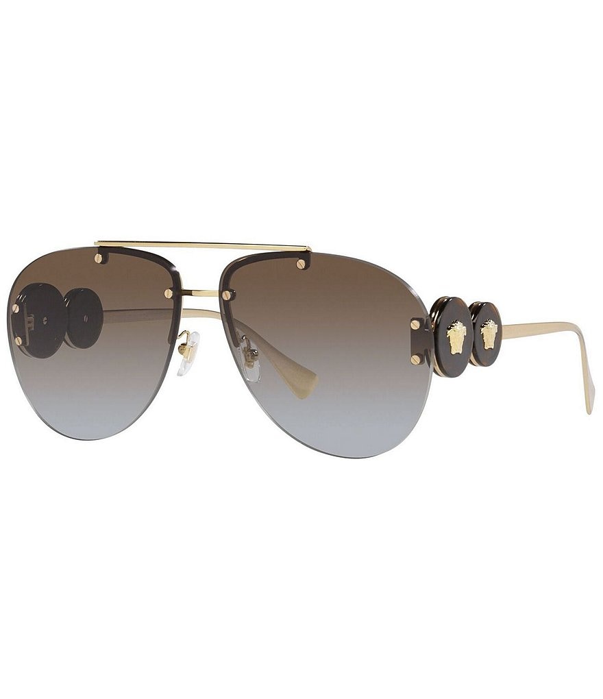 Versace Женские солнцезащитные очки-авиаторы VE2250 63 мм, золотой