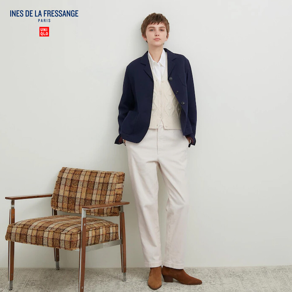 

Брюки Uniqlo IDLF вельветовые с узким вырезом, белый