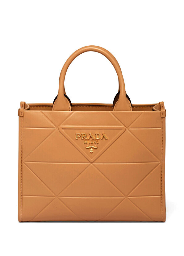 

Маленькая кожаная сумка с отстроченным верхом symbole Prada