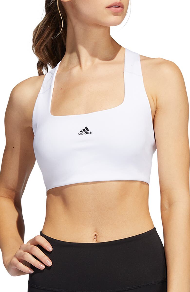 

Спортивное бра Power Impact ADIDAS, белый/черный