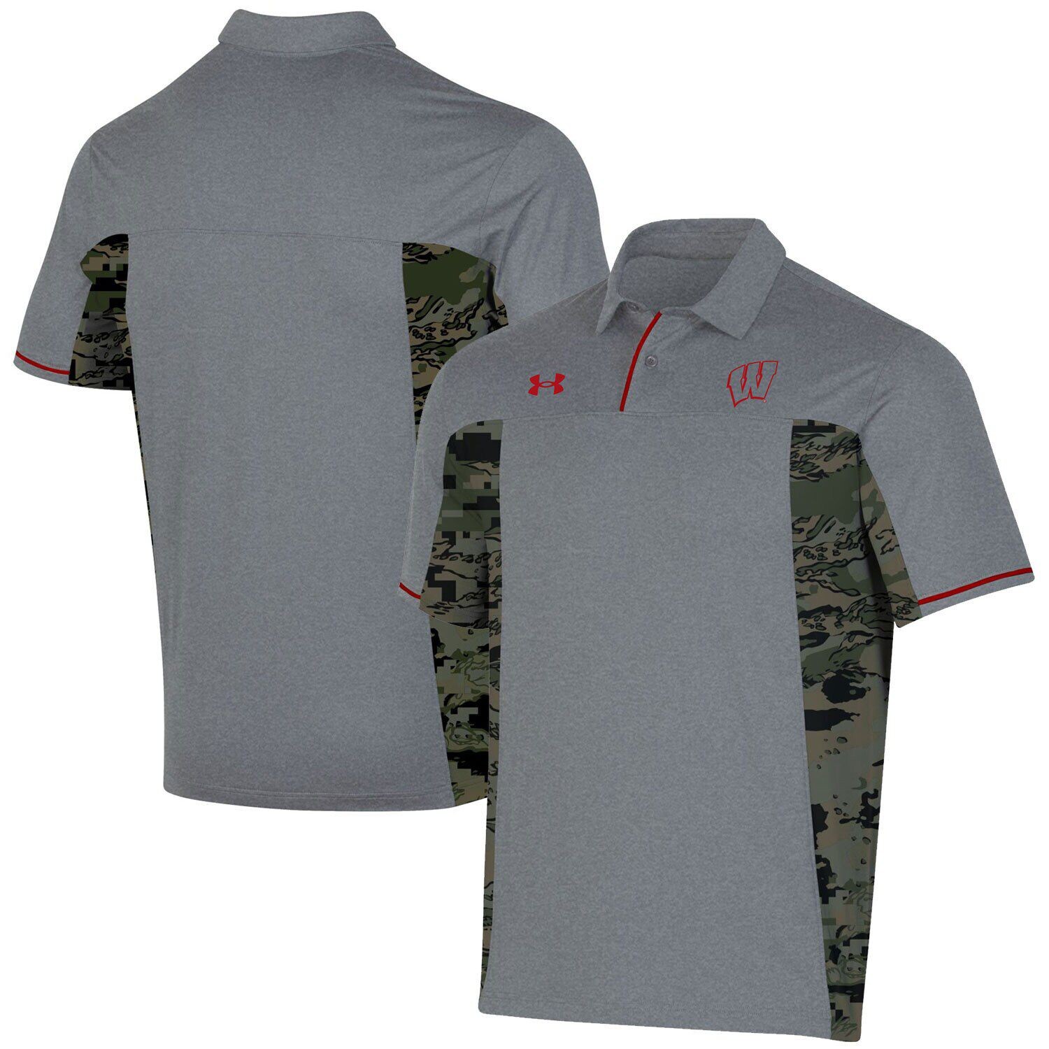 

Мужская серая футболка-поло Wisconsin Badgers Freedom Under Armour, Серый