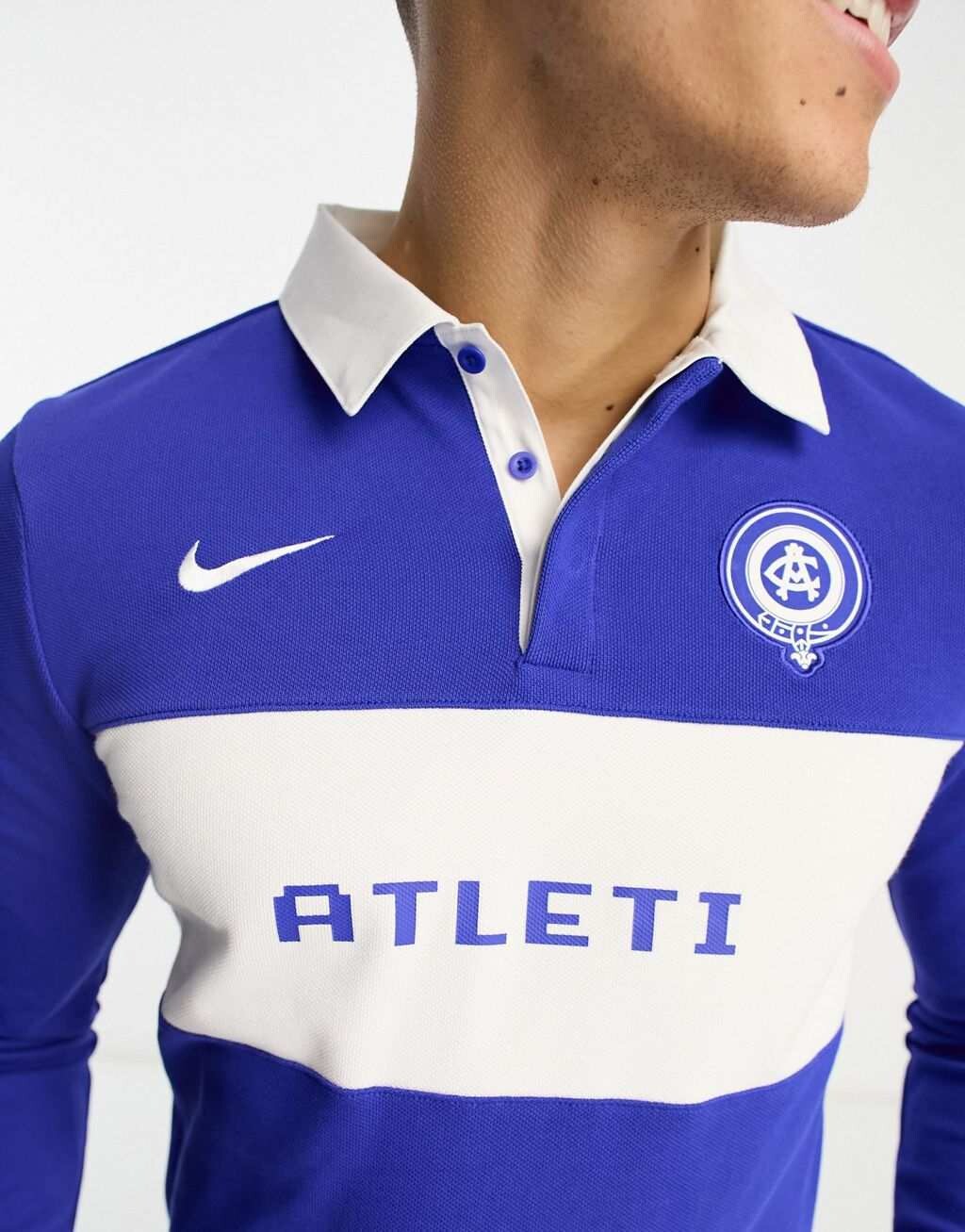 

Синяя футболка-поло с длинными рукавами Nike Football Atletico Madrid, Синий