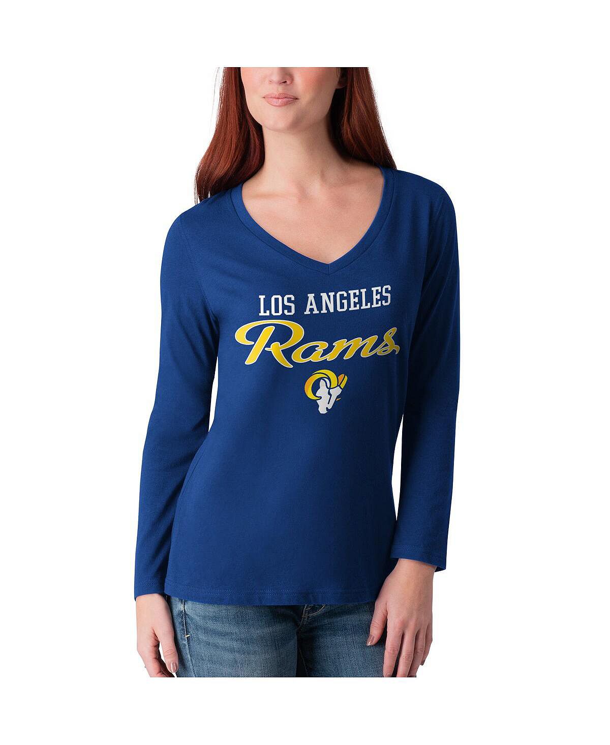 Женская футболка Royal Los Angeles Rams Post Season с длинным рукавом и v-образным вырезом G-III 4Her by Carl Banks crusader kings iii royal court