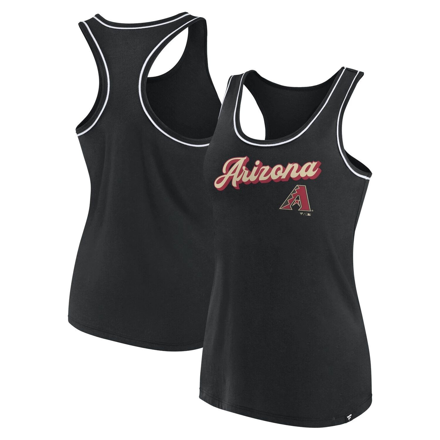 

Женская черная майка с логотипом Fanatics Arizona Diamondbacks и логотипом Racerback Fanatics, Черный