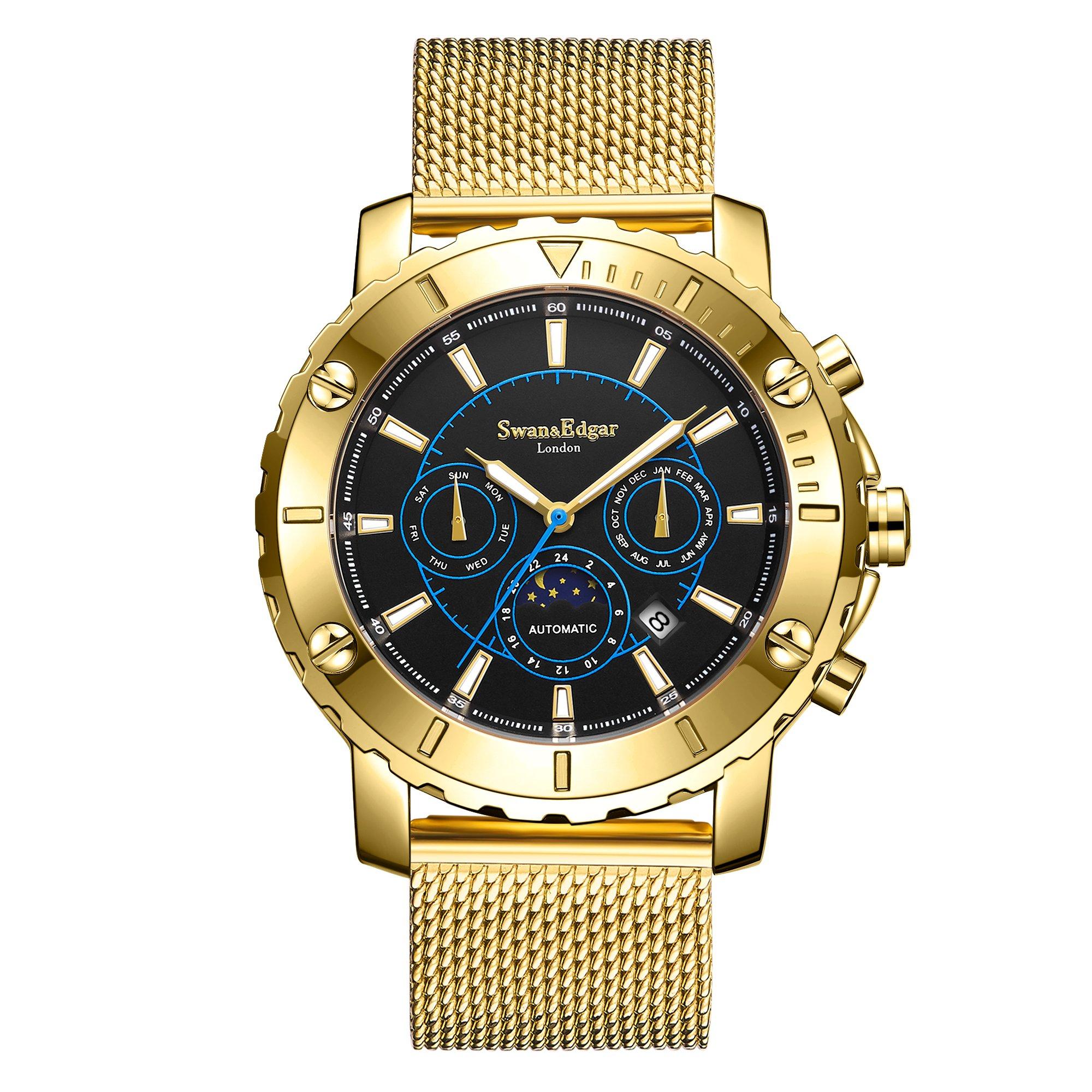 цена Автоматические часы с болтом ограниченной серии ручной сборки Swan & Edgar, золото